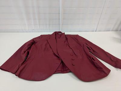 Newport News Easy Style 100% Leather Style Jacket Size 22W