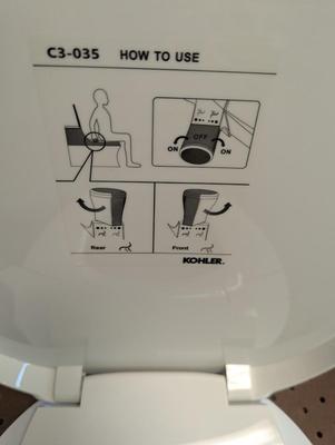 New Kohler C3-035 Oblong Bidet Toilet Seat