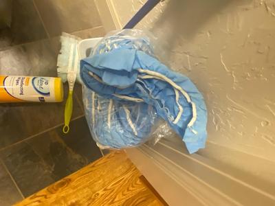 THREE BIN LAUNDRY HAMPER ON WHEELS ALL THE SWIFFERS YOU COULD NEED AND MORE