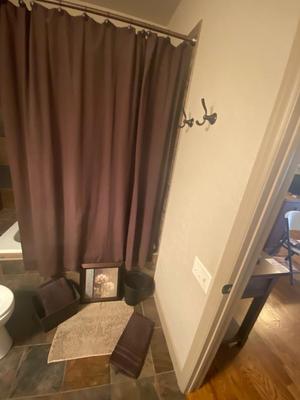 BATHROOM DECOR, SHOWER CURTAIN, TOWELS, RUG AND MORE!