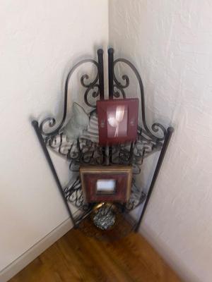 CORNER SHELF, PICTURE FRAMES,