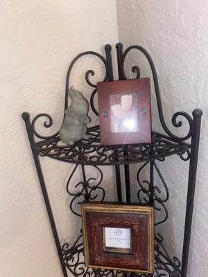 CORNER SHELF, PICTURE FRAMES,