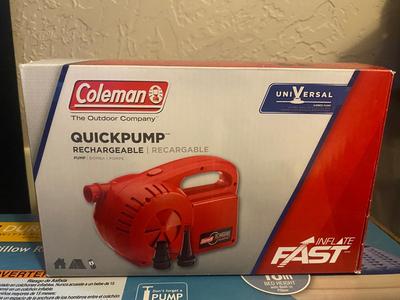 NEW INTEX 18” TALL QUEEN AIR MATTRESS AND COLEMAN ELECTRIC AIR PUMP