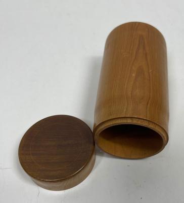 Wood Cylinder Container with lid smooth