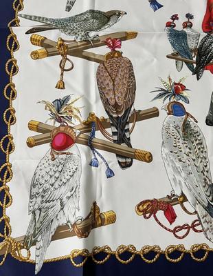 Hermes Carre 90 Les Oiseaux Roy King Birds Silk Scarf