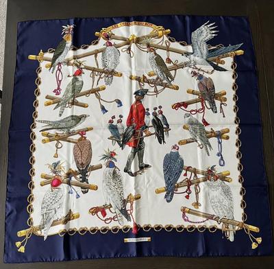 Hermes Carre 90 Les Oiseaux Roy King Birds Silk Scarf