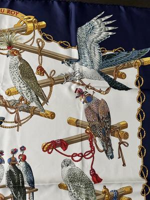 Hermes Carre 90 Les Oiseaux Roy King Birds Silk Scarf