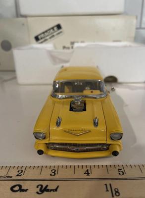 Danbury Mint 1957 Chevy Pro Street Hardtop Yellow Bel Air Diecast 1:24 Drag Car