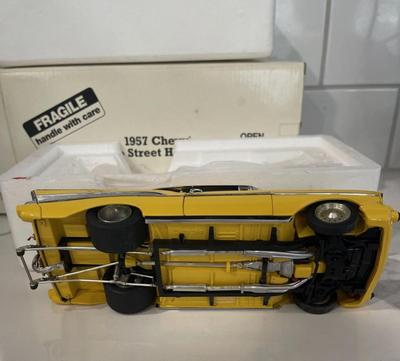 Danbury Mint 1957 Chevy Pro Street Hardtop Yellow Bel Air Diecast 1:24 Drag Car