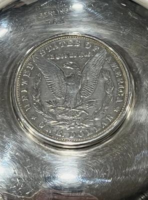 Sterling Silver Bowl inlaid Rare 1879 Morgan Dollar B&M 762