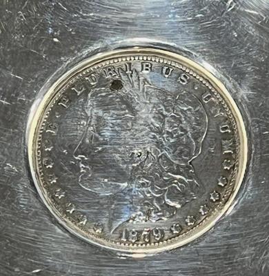 Sterling Silver Bowl inlaid Rare 1879 Morgan Dollar B&M 762