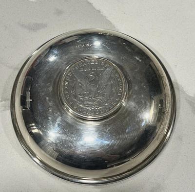 Sterling Silver Bowl inlaid Rare 1879 Morgan Dollar B&M 762