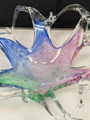 Multi-Color Swirl Murano Hand Crafted Art Glass Bowl