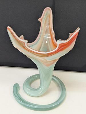 Vintage Murano Tulip Glass Blown Italian Vase