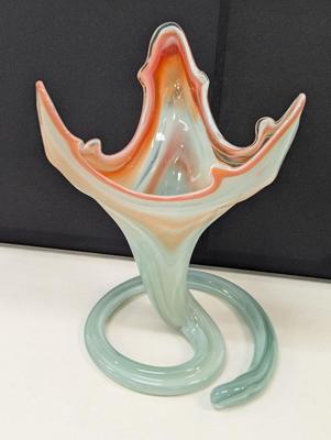 Vintage Murano Tulip Glass Blown Italian Vase