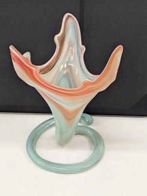 Vintage Murano Tulip Glass Blown Italian Vase