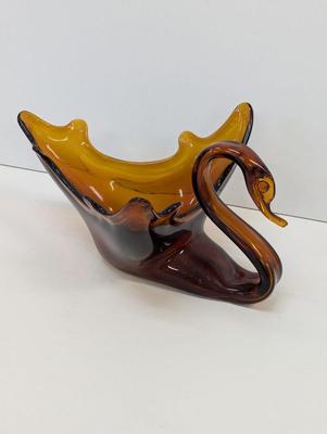 Vintage 1970's Hand Blown Glass Swan Choice 1