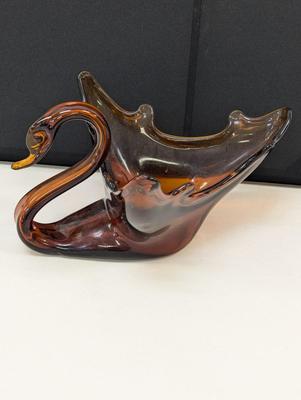 Vintage 1970's Hand Blown Glass Swan Choice 1