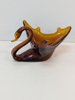 Vintage 1970's Hand Blown Glass Swan Choice 1