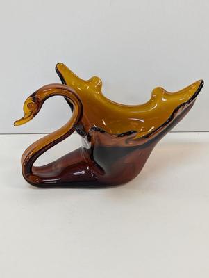 Vintage 1970's Hand Blown Glass Swan Choice 2