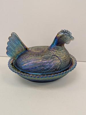Vintage Indiana Glass Hen On A Nest