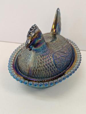 Vintage Indiana Glass Hen On A Nest
