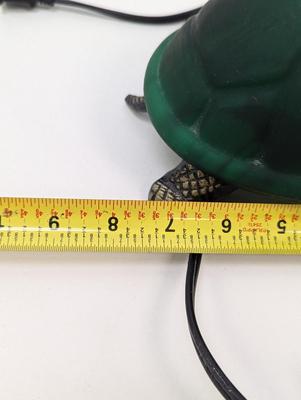 Vintage Turtle Green Glass Shell Table Lamp