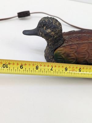Brushed Bronze & Amber Glass Figural Duck Lamp