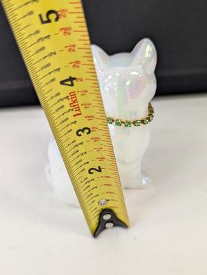 Hand Painted Fenton Glass Cat - Signed T. Gaskins