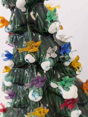 Mid Century Ceramic Christmas Tree Light Up By HCM