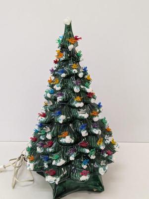 Mid Century Ceramic Christmas Tree Light Up By HCM