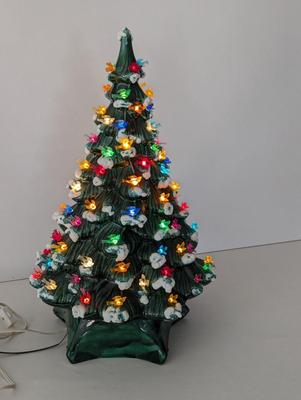 Mid Century Ceramic Christmas Tree Light Up By HCM