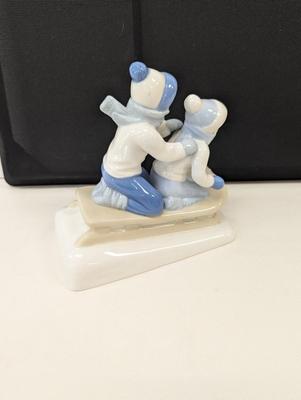 Paul Sebastian Fine Porcelain Collection Children Sledding
