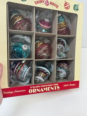 1940's Design Vintage Inspired Recreations Shiny Brite Christmas Ornaments