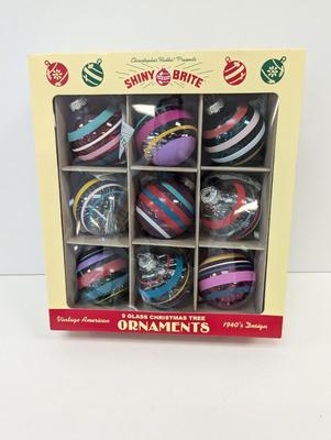 1940's Design Vintage Inspired Recreations Shiny Brite Christmas Ornaments