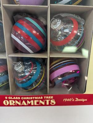 1940's Design Vintage Inspired Recreations Shiny Brite Christmas Ornaments