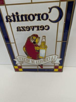 Coronita Cerveza Glass Sign Approx 11 1/2" x 16"