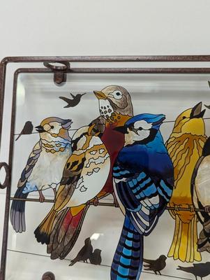 Hand Painted Stained Glass Birds Serving Tray