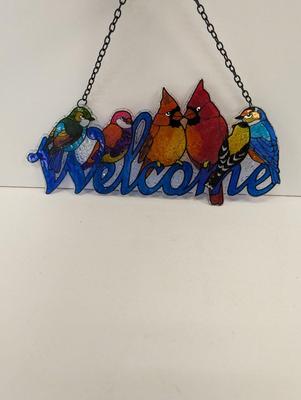Stained Glass Window Hanging Mandala Bird Sun Catcher