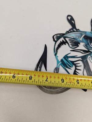 Bass Fish Hooks Metal Sign