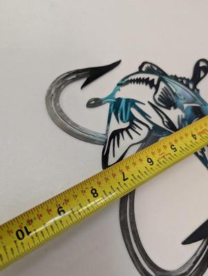 Bass Fish Hooks Metal Sign