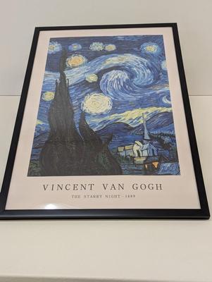 Plastic Framed Vincent Van Gogh The Starry Night Poster Approx 16 3/4" x 24 3/4"