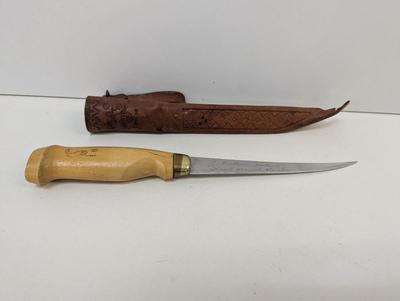 J. MARTTIINI Hand Ground Stainless Fixed Blade Cutlery Finland Leather Sheath