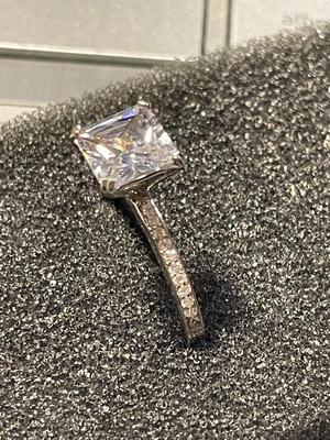 New Never Worn Sterling Silver .925 Engagement Style CZ Ring Size-7.75 as Pictured. FREE DOMESTIC SHIPPING.