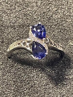 New Never Worn Dainty Designer "DK" Sterling Silver .925 Cocktail Style CZ Ring Size-9 as Pictured. FREE DOMESTIC SHIPPING.