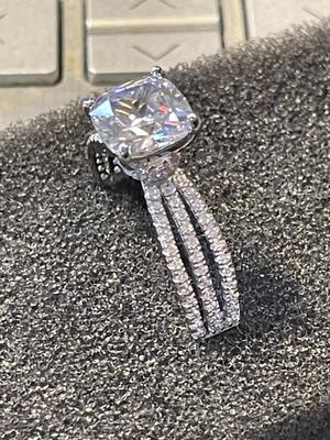 New Never Worn "YGI" Designer Sterling Silver .925 Engagement Style CZ Ring Size-9 as Pictured. FREE DOMESTIC SHIPPING.