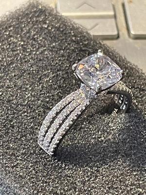 New Never Worn "YGI" Designer Sterling Silver .925 Engagement Style CZ Ring Size-9 as Pictured. FREE DOMESTIC SHIPPING.