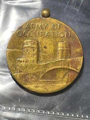 WWII Occupation Medal Medallion 1945 w/No Ribbon as Pictured.