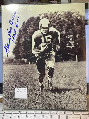 Steve Van Buren Hall of Famer Autographed Signed 8X10 Philadelphia Eagles Photograph as Pic'd.