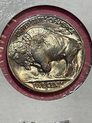 1938-D CHOICE BU CONDITION BUFFALO NICKEL FROM AN ORIGINAL ROLL (COIN-5).